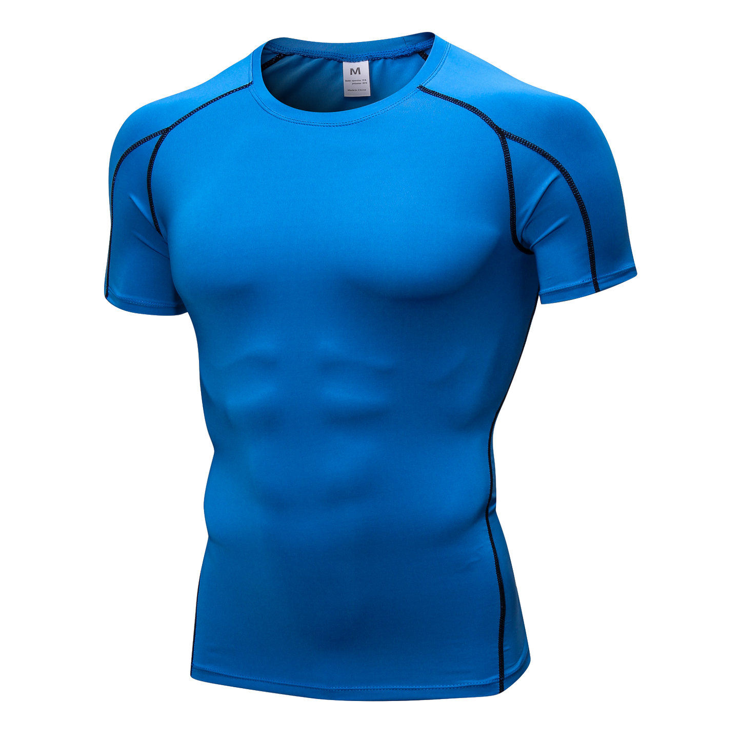 Men Short Sleeve Compression Workout Base layer T-shirt Breathable Lightweight Quick-Drying Active Tops Shirt LANBAOSI