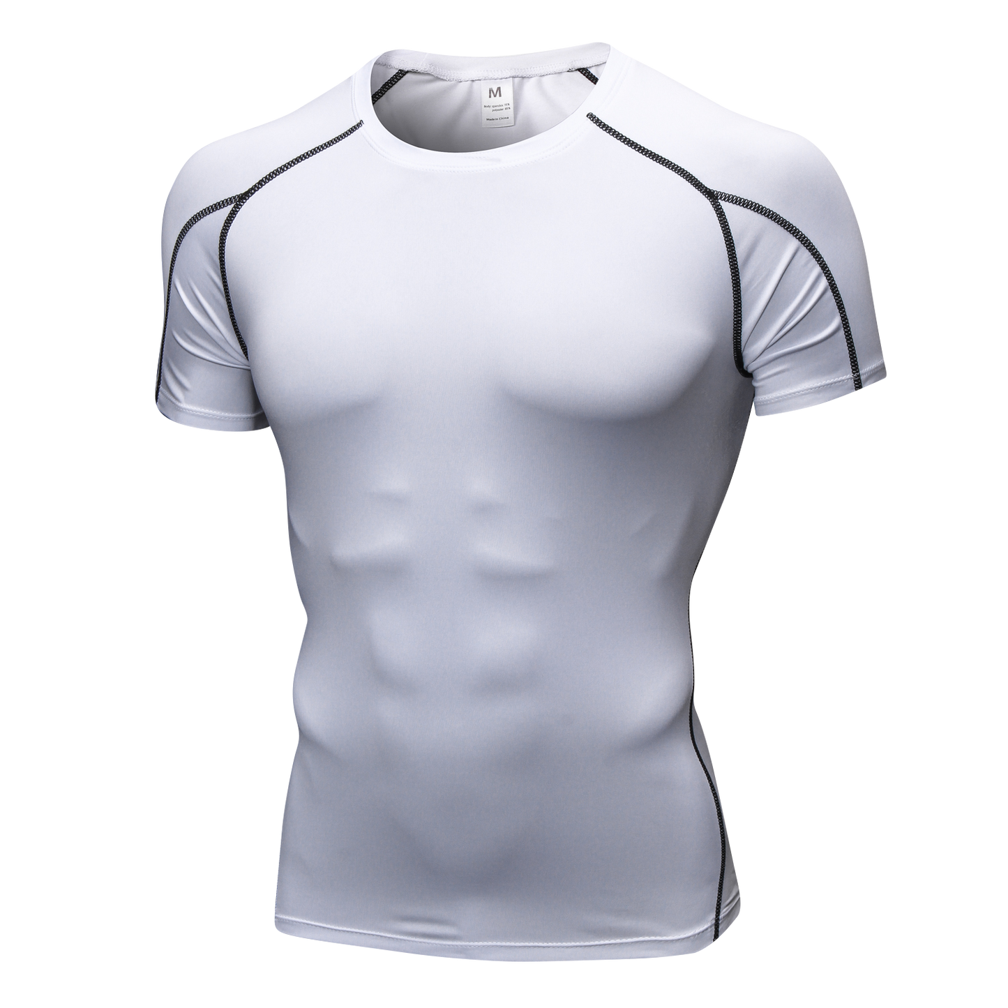 Men Short Sleeve Compression Workout Base layer T-shirt Breathable Lightweight Quick-Drying Active Tops Shirt LANBAOSI