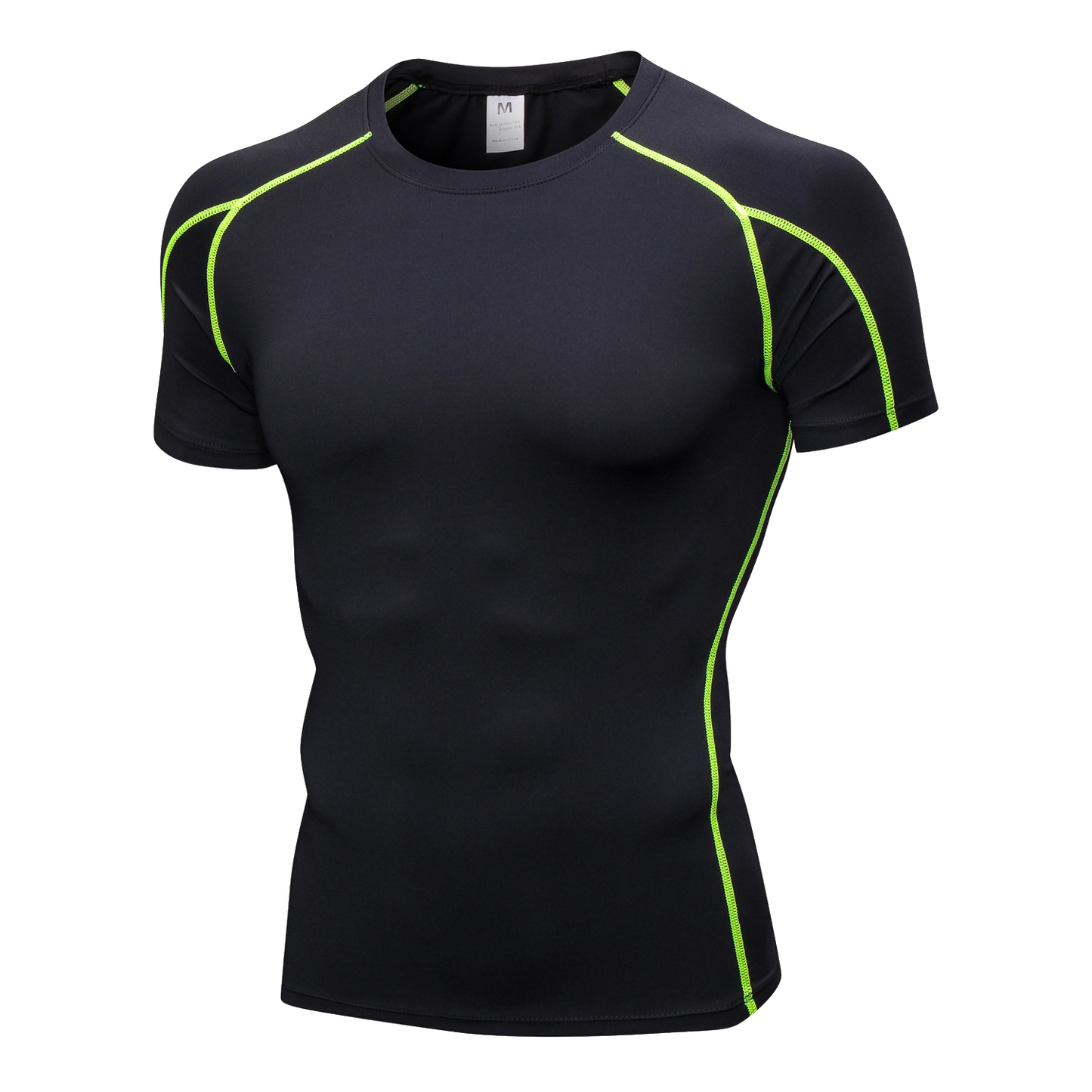 Men Short Sleeve Compression Workout Base layer T-shirt Breathable Lightweight Quick-Drying Active Tops Shirt LANBAOSI