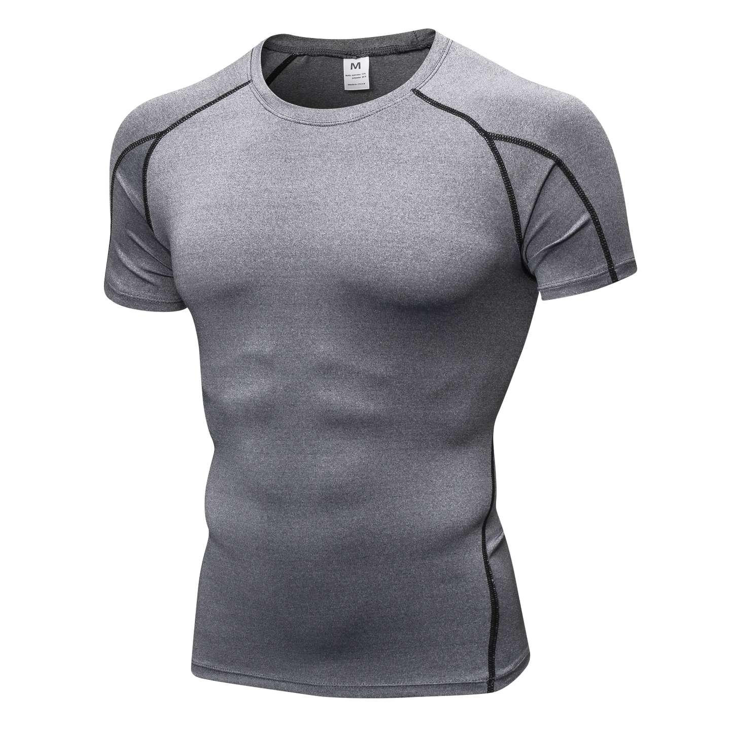 Men Short Sleeve Compression Workout Base layer T-shirt Breathable Lightweight Quick-Drying Active Tops Shirt LANBAOSI