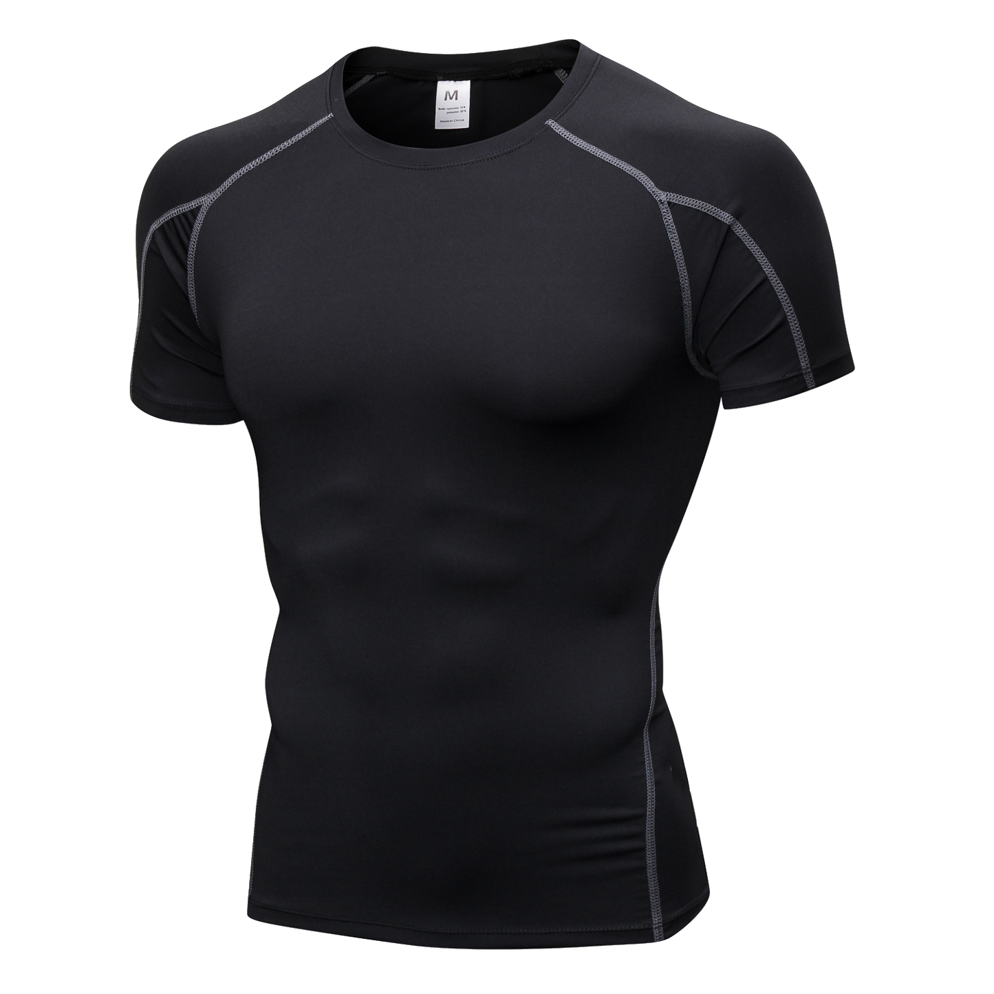 Men Short Sleeve Compression Workout Base layer T-shirt Breathable Lightweight Quick-Drying Active Tops Shirt LANBAOSI