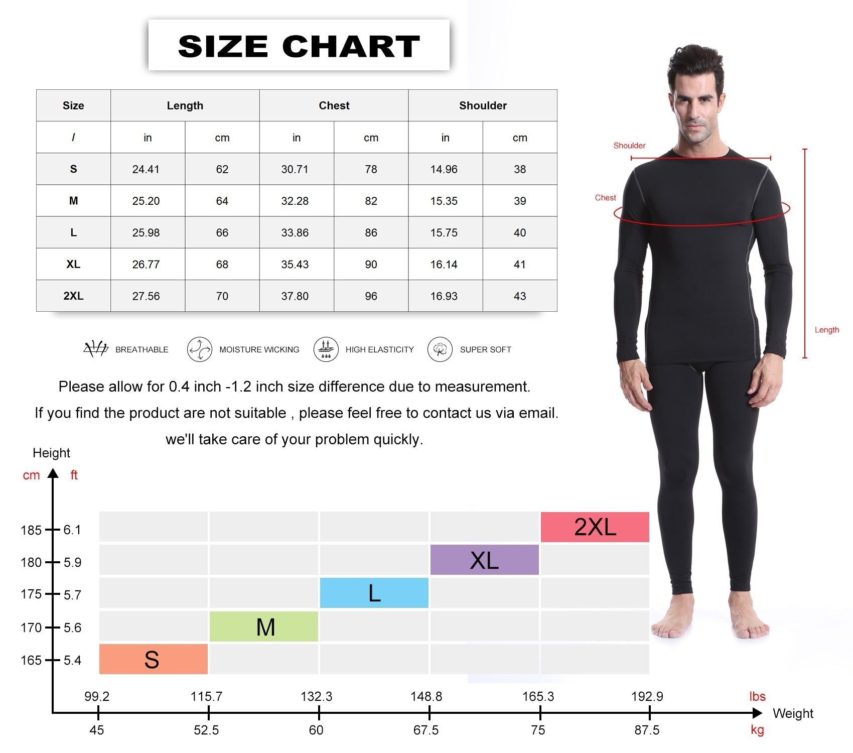 Men Thermal Flecce Long Sleeve Compression Shirts Athletic Base