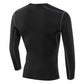 Men Thermal Flecce Long Sleeve Compression Shirts Athletic Base Layer Top Winter Male Gear Running T-Shirt LANBAOSI