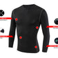 Men Thermal Flecce Long Sleeve Compression Shirts Athletic Base Layer Top Winter Male Gear Running T-Shirt LANBAOSI