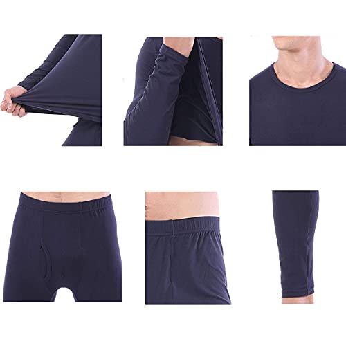 Men Thermal Underwear Set Winter Top & Bottom Ultra Soft Male Long John Set LANBAOSI