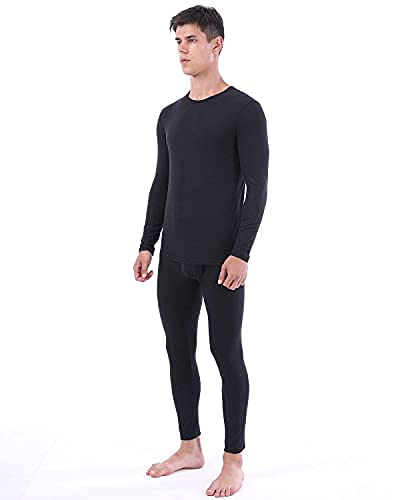 Men Traditional Long Johns Thermal Underwear Top Male Ultra Soft Fleece Tee Cold Weather LANBAOSI