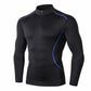 Men Workout Compression Shirts 1/4 Zip Pullover Long Sleeve Running Shirts Sports Training Sweatshirt LANBAOSI