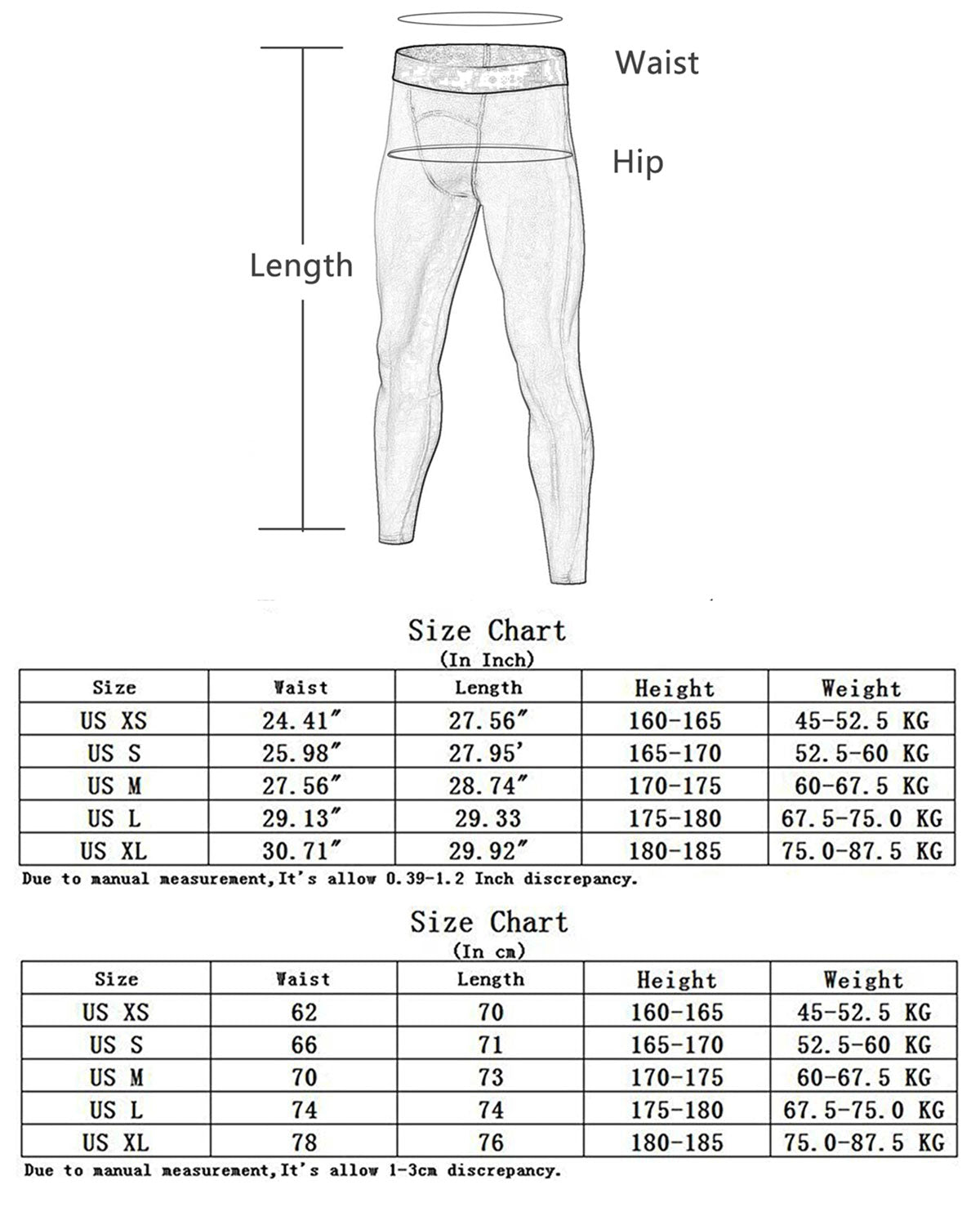 Men's Compression Baselayer 3/4 Capri Tights Gym Cool Dry Leggings LANBAOSI