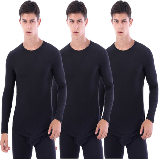 Men's Fleece Lined Compression Baselayer Thermal Long Sleeve Shirt LANBAOSI