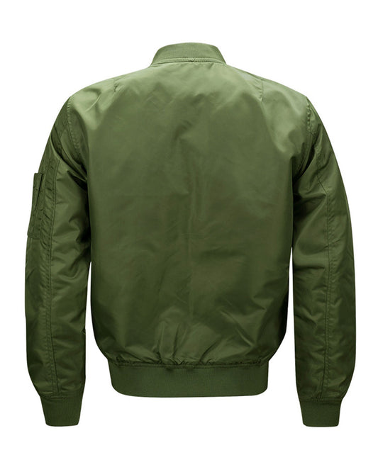 Men's MA-1 Flight Jacket Black Fashion Military Bomber Jackets LANBAOSI