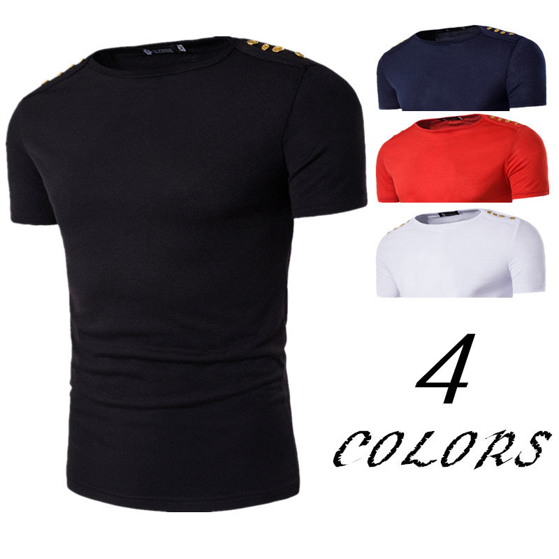 Men's Short Sleeve Crew Neck Tee Running Traning T-Shirt LANBAOSI