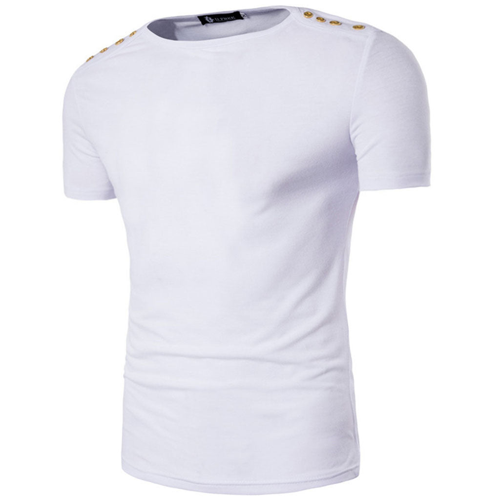 Men's Short Sleeve Crew Neck Tee Running Traning T-Shirt LANBAOSI