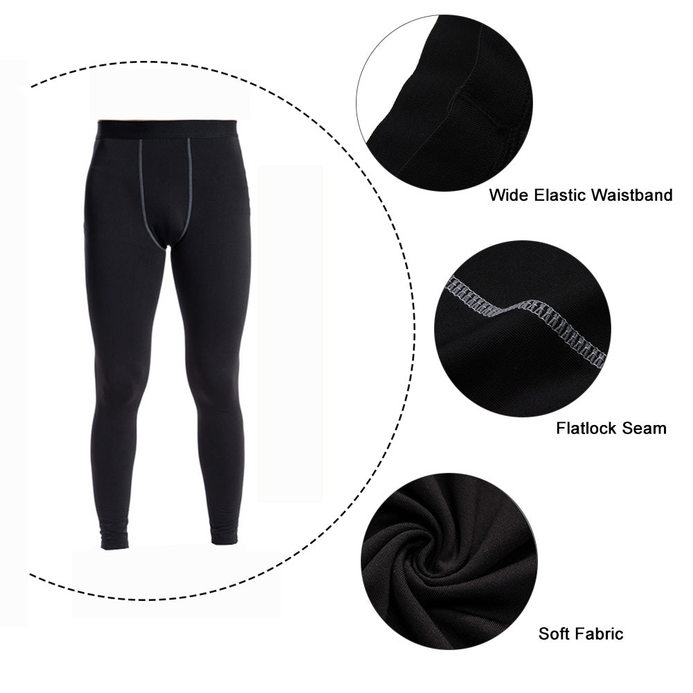 Men's Pro Body III Fleece Lined Poly Elastane Legging Pants Black / Silver  | oneills.com