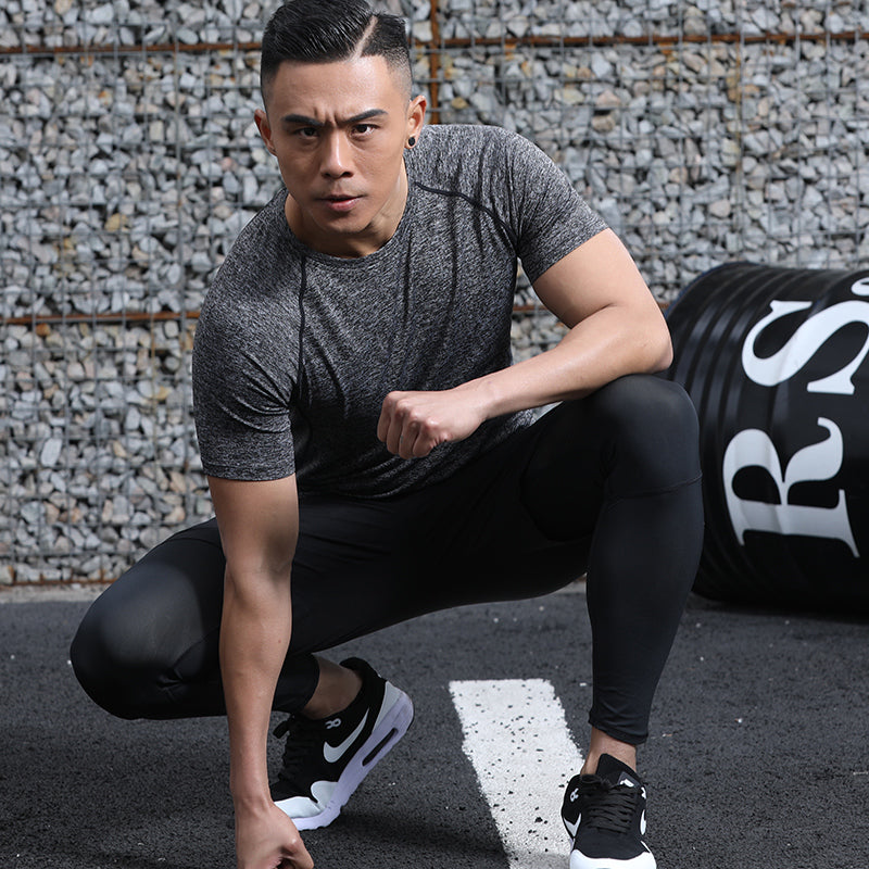Men's UV Protection Athletic Shirts Short Sleeve Quick Dry T-Shirt LANBAOSI