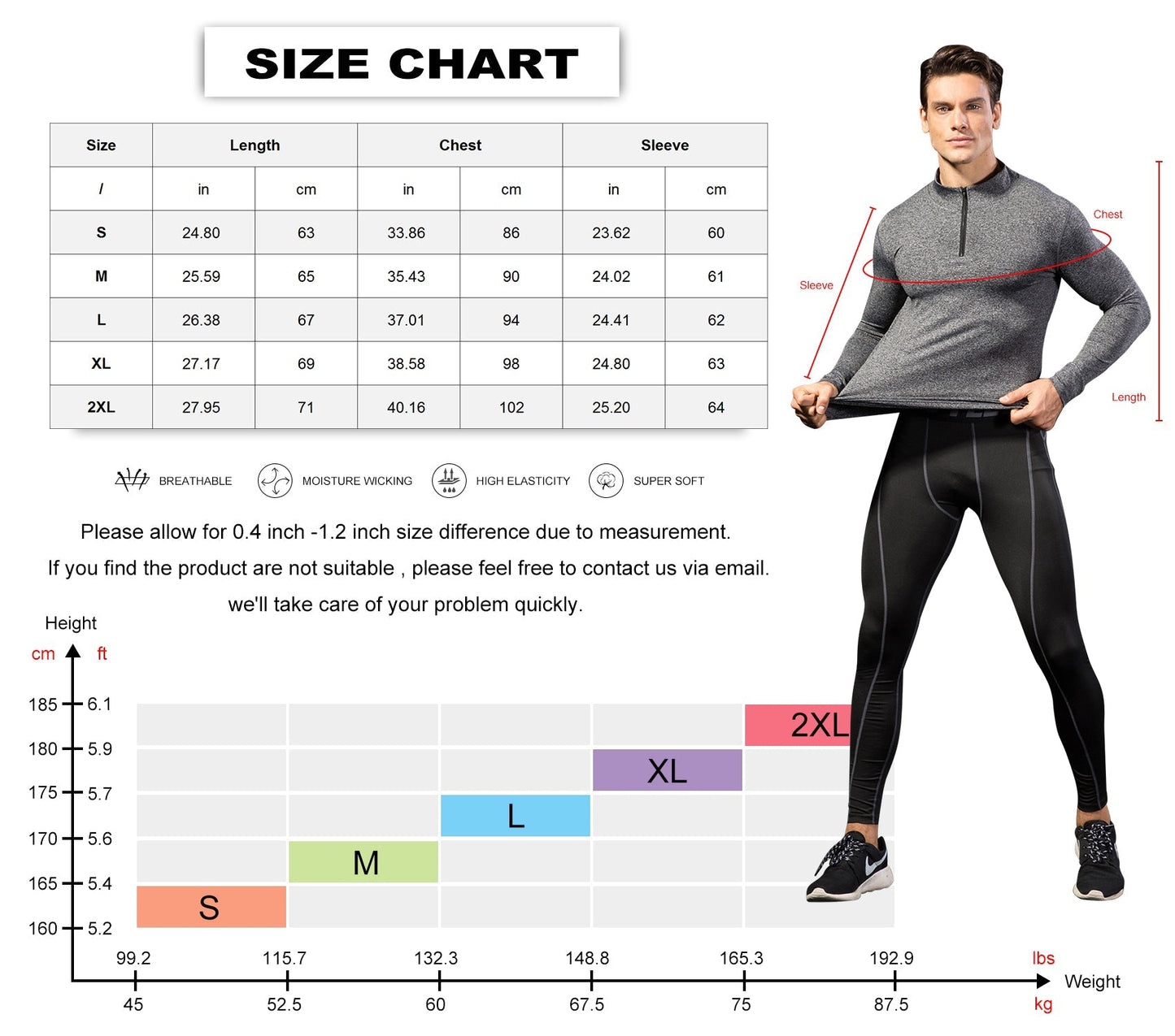 Mens 1/4 Zip Mock Long Sleeve Compression Workout Shirt Thermal Tops LANBAOSI