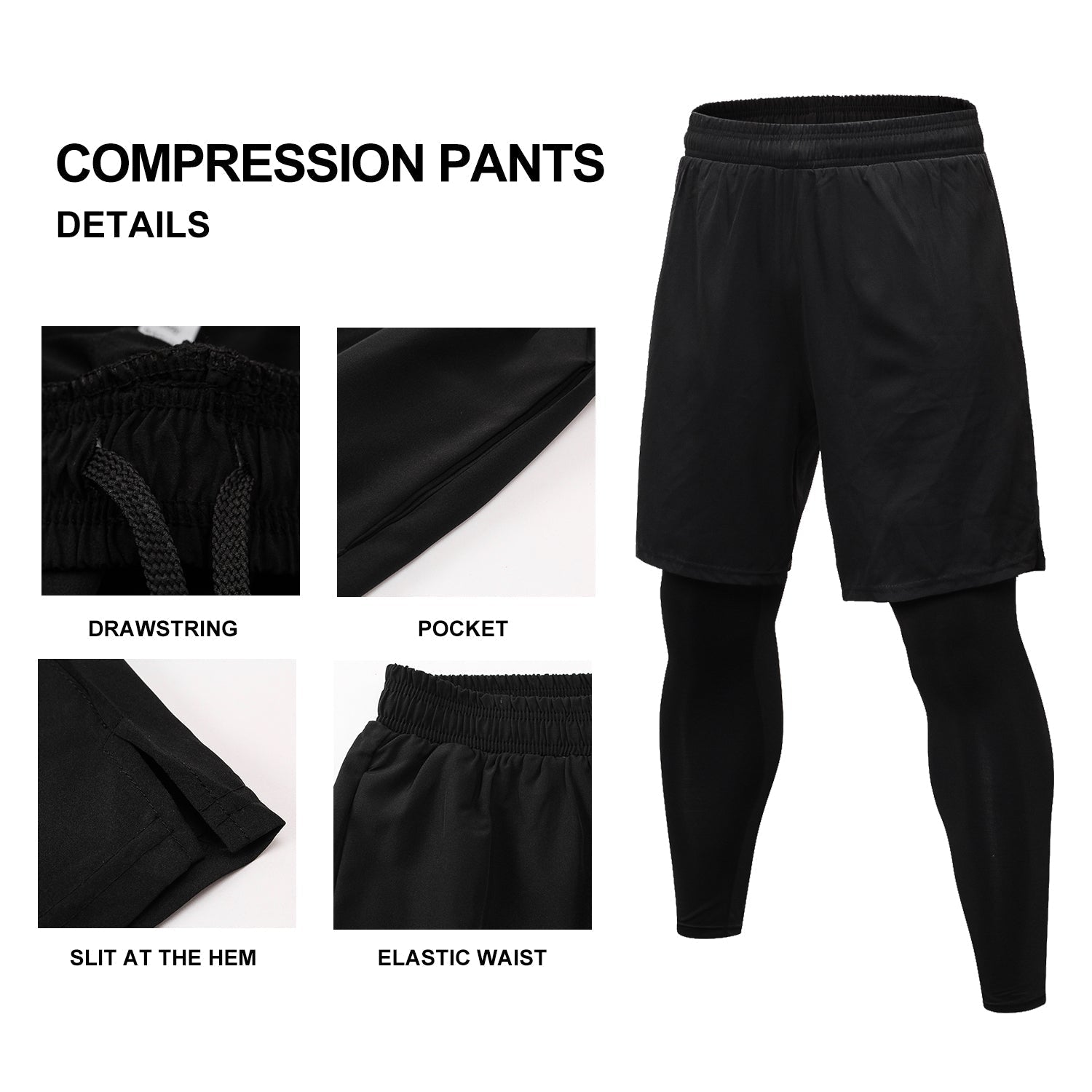 Compression Pants Sports Shorts Men's Elastic Quick-drying Breathable  Basketball Leggings Running Track And Field Training Pants Fitness Shorts  T6V9 - Walmart.com