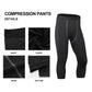 Mens 3/4 Compression Leggings Capri Running Tights Football Pants Yoga Gym Baselayer for Workout Training LANBAOSI