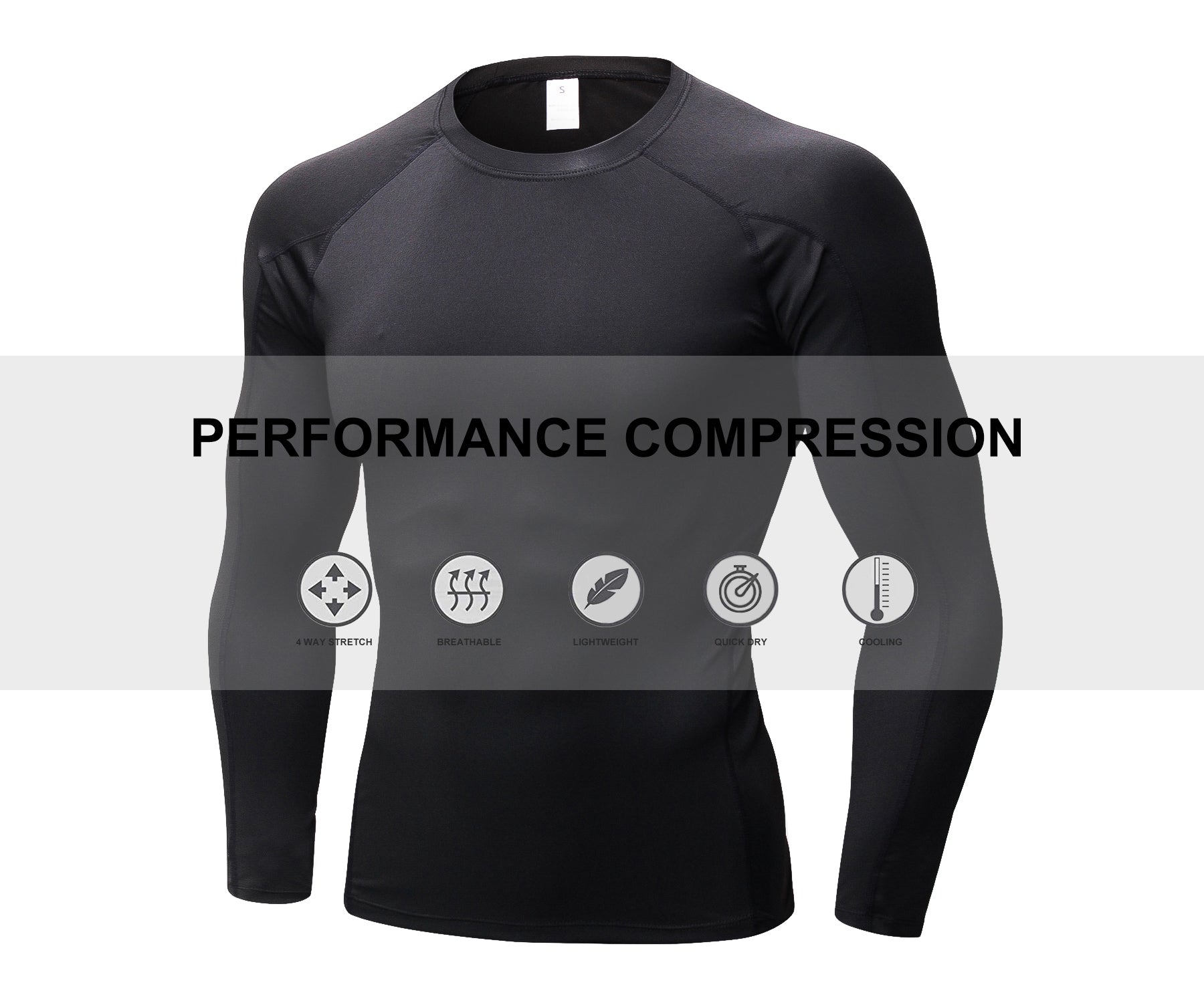 Mens Athletic Compression Shirts Running Long Sleeve T-shirt Sports Ba –  LANBAOSI