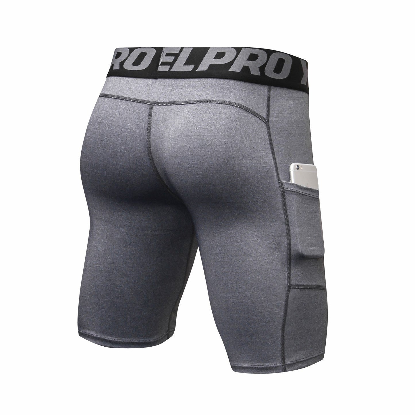 Mens Athletic Compression Shorts with Pocket Quick Dry Running Underwear LANBAOSI