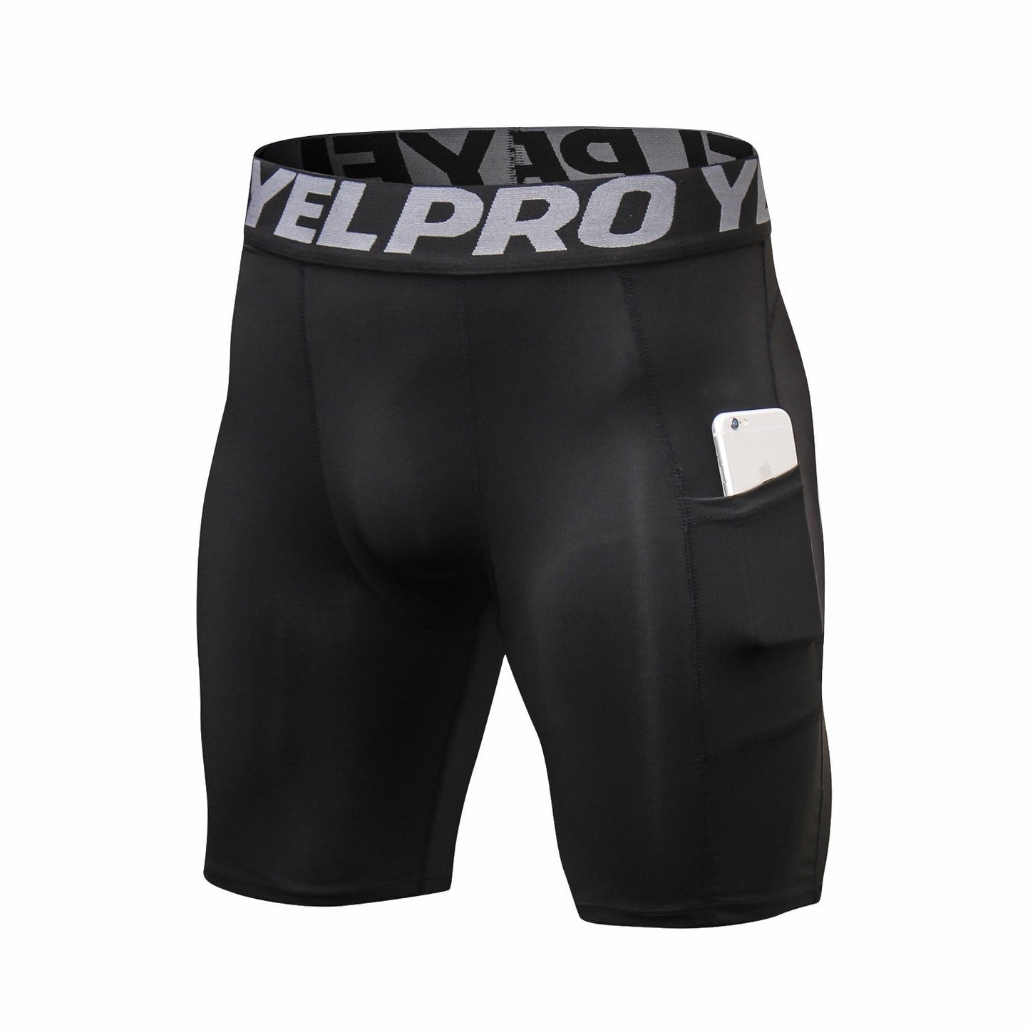 Mens Athletic Compression Shorts with Pocket Quick Dry Running Underwear LANBAOSI