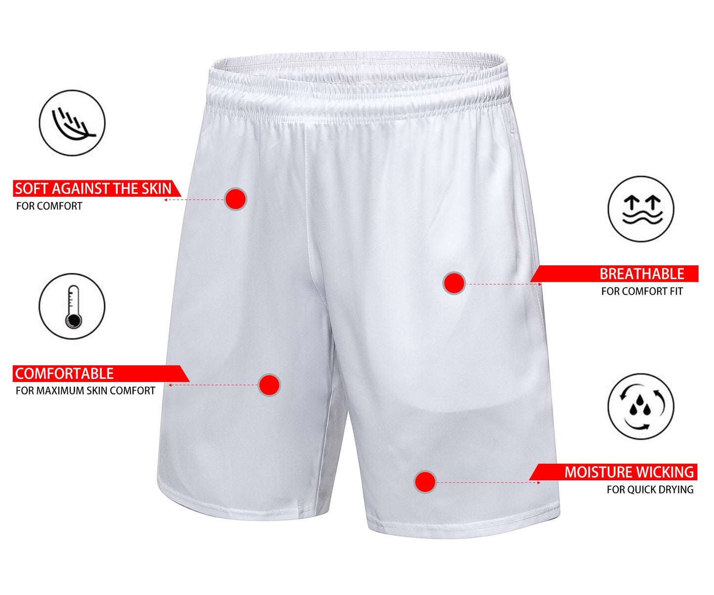 Mens Athletic Running Shorts Quick Dry Gym Shorts with Pockets Workout Pants LANBAOSI