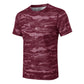 Mens Camouflage Short Sleeve Shirts Stretch Performance Comfort T-Shirt Running Base Layer LANBAOSI