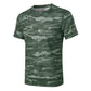 Mens Camouflage Short Sleeve Shirts Stretch Performance Comfort T-Shirt Running Base Layer LANBAOSI