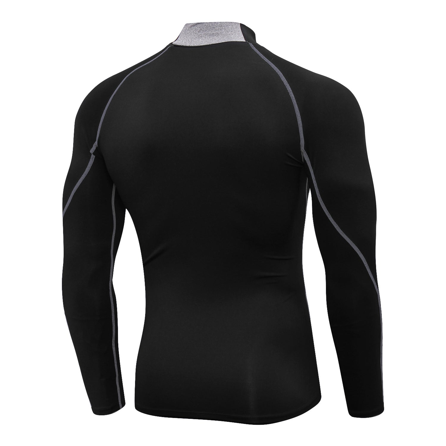 Mens Compression Long Sleeve Shirts Thermal Mock Neck Winter Pullover Running Under Baselayer Tops Workout UnderShirt LANBAOSI