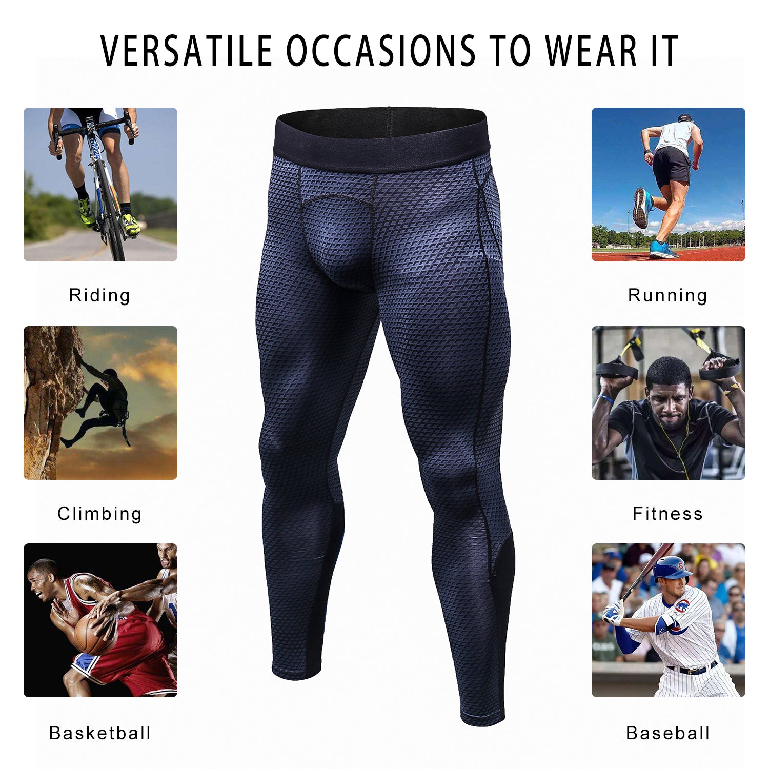 Mens Tights Compression Running Leggings Quick Dry Basketball