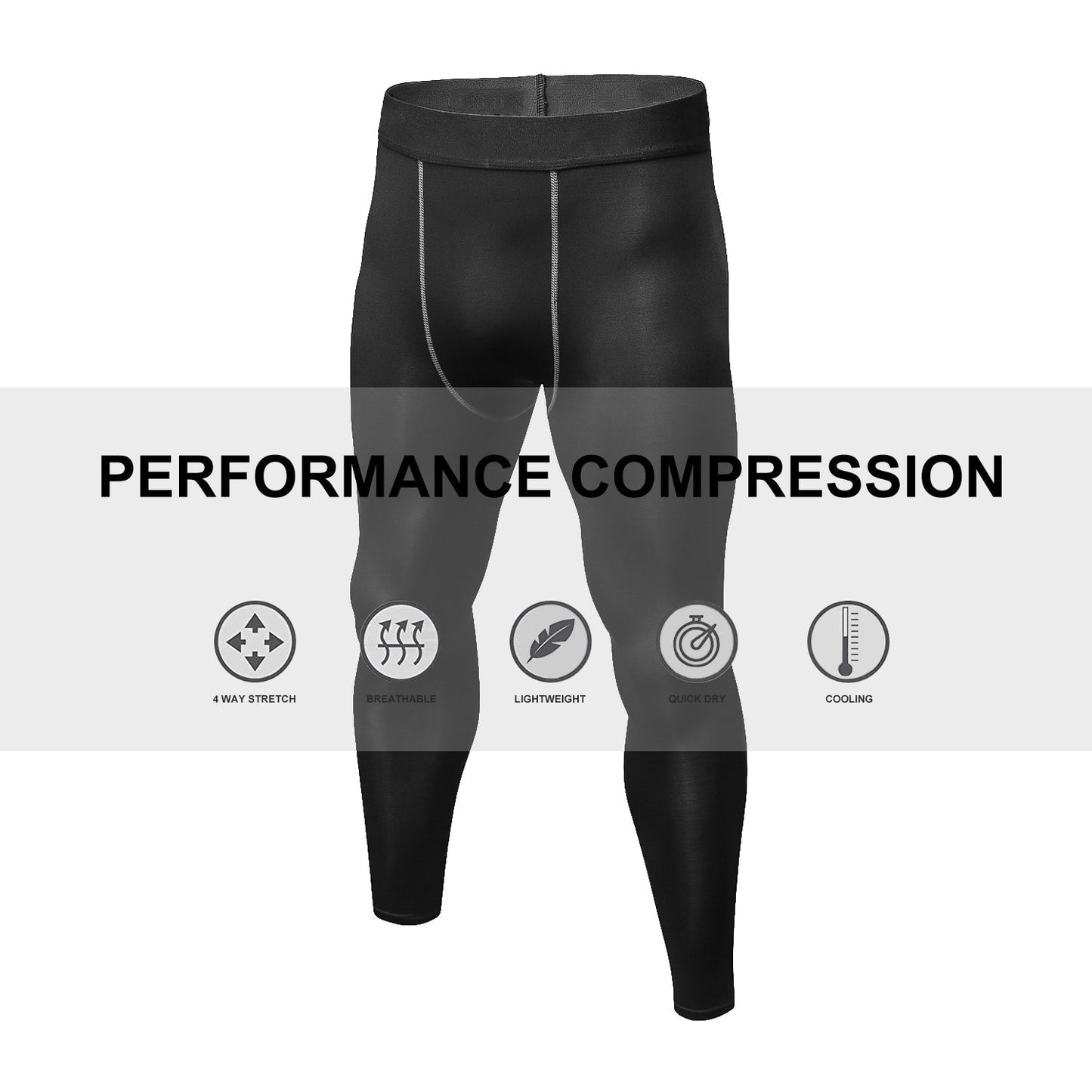 Mens Compression Pants Running Tights Quick Dry Workout Athletic Gym Leggings LANBAOSI