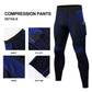 Mens Compression Pants Running Tights Workout Leggings Quick-Dry Baselayer Waist Elsatic Splice Underwear with Pocket LANBAOSI