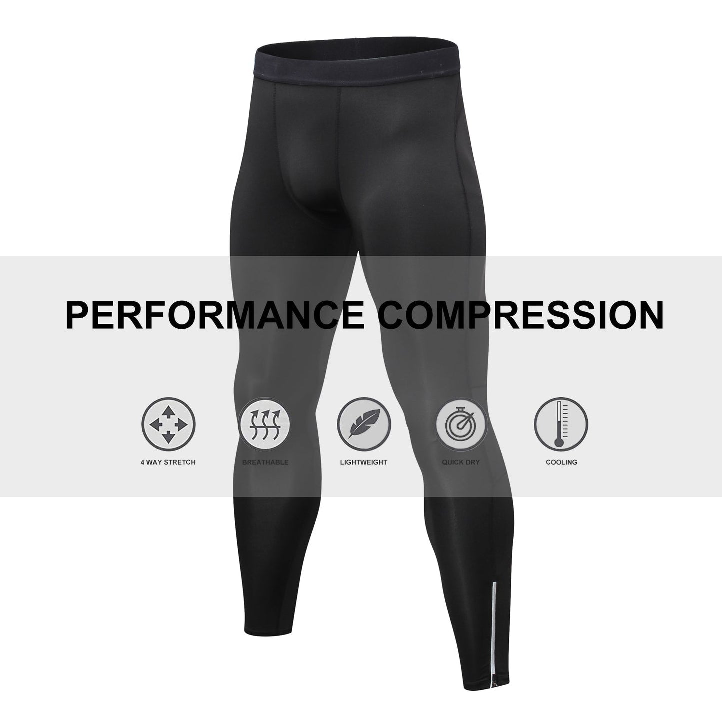 Mens Thin Stretchy Compression Base Layer Pants Leggings Thermal
