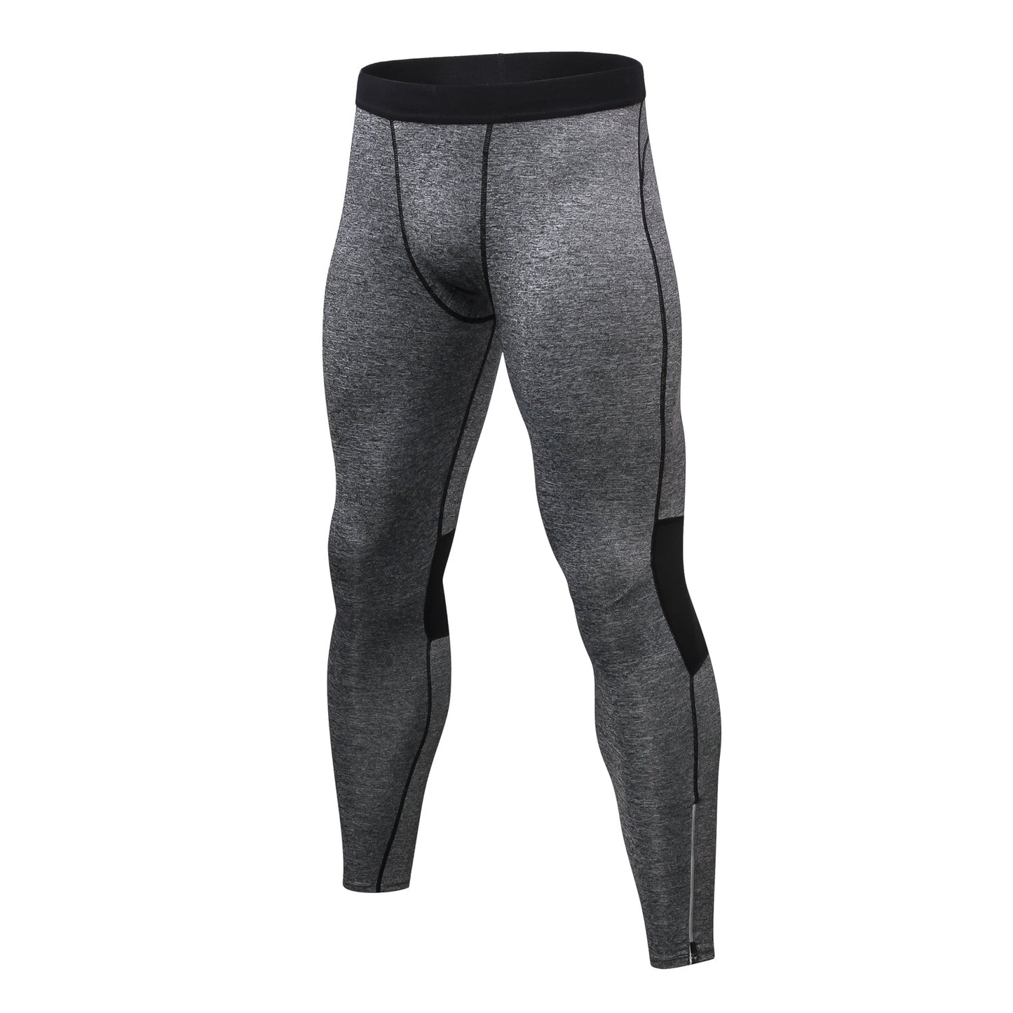 Mens Compression Pants Waist Elastic Ankle Zip Leggings Running Workout Sports Yoga Tights Athletic Activewear Baselayer LANBAOSI