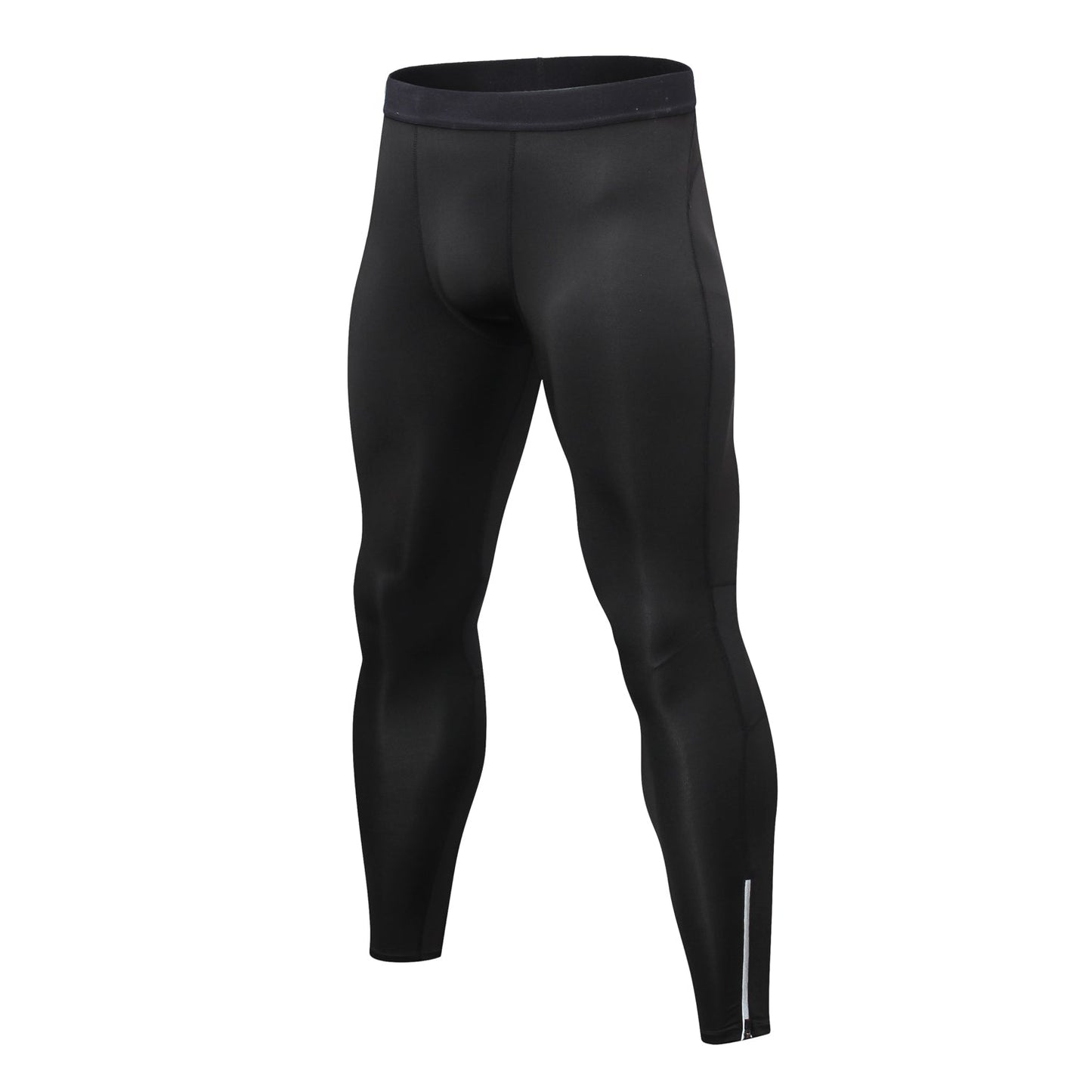 Mens Compression Pants Waist Elastic Ankle Zip Leggings Running Workout Sports Yoga Tights Athletic Activewear Baselayer LANBAOSI