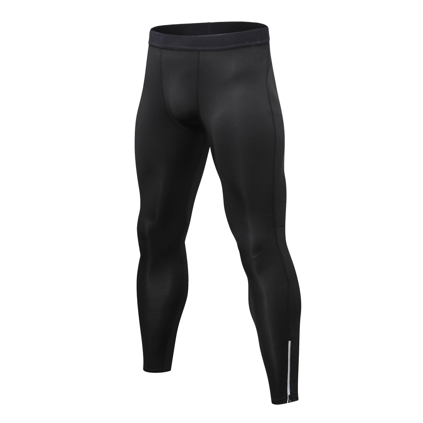 Mens Compression Running Leggings Athletic Tights with Phone Pocket - Black  - CH18MEAZUON Size Fits Like US S