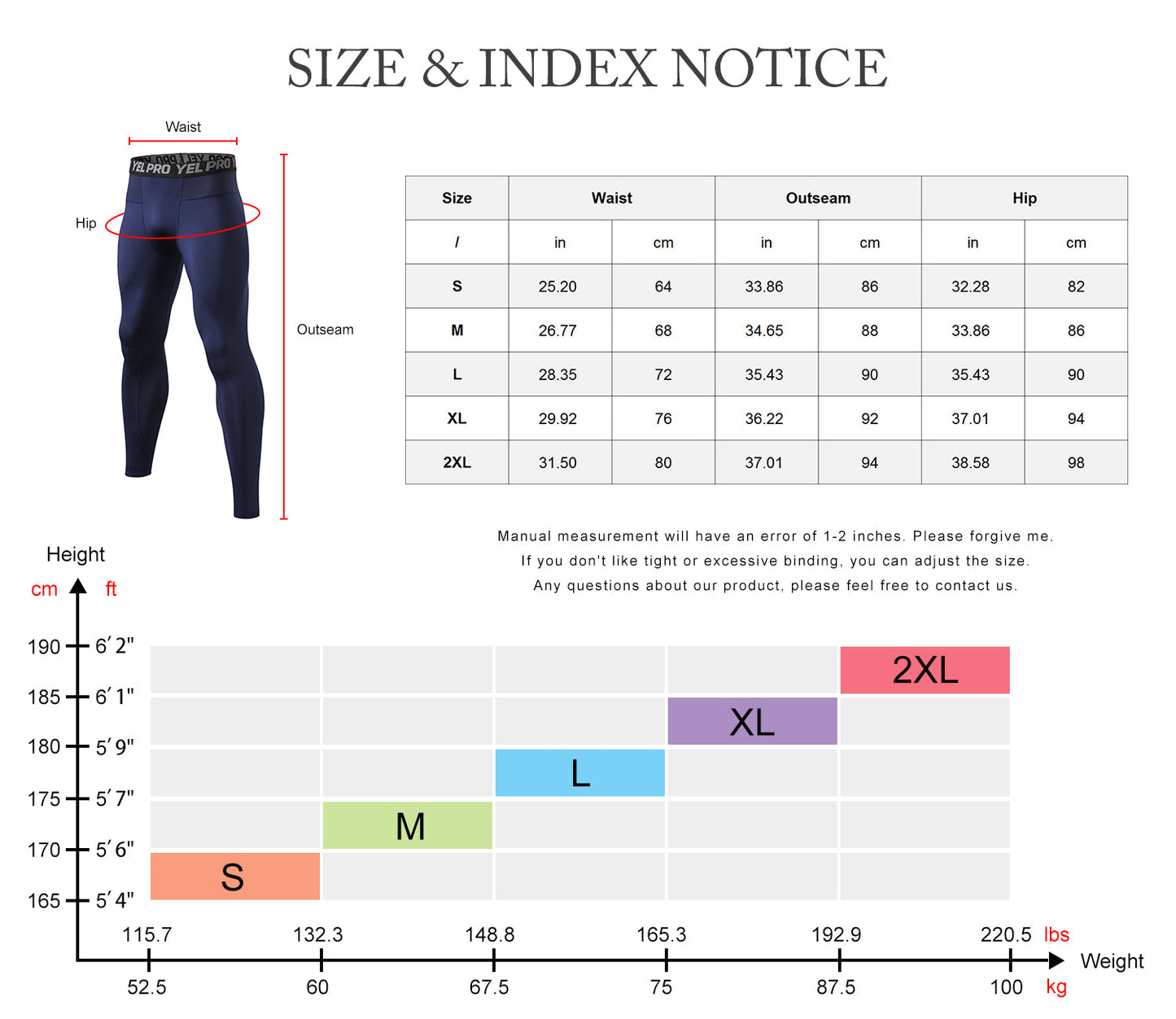 Mens Compression Pants Waist Elastic Running Workout Leggings Sports Yoga Tights Jogging Athletic Activewear Baselayer LANBAOSI