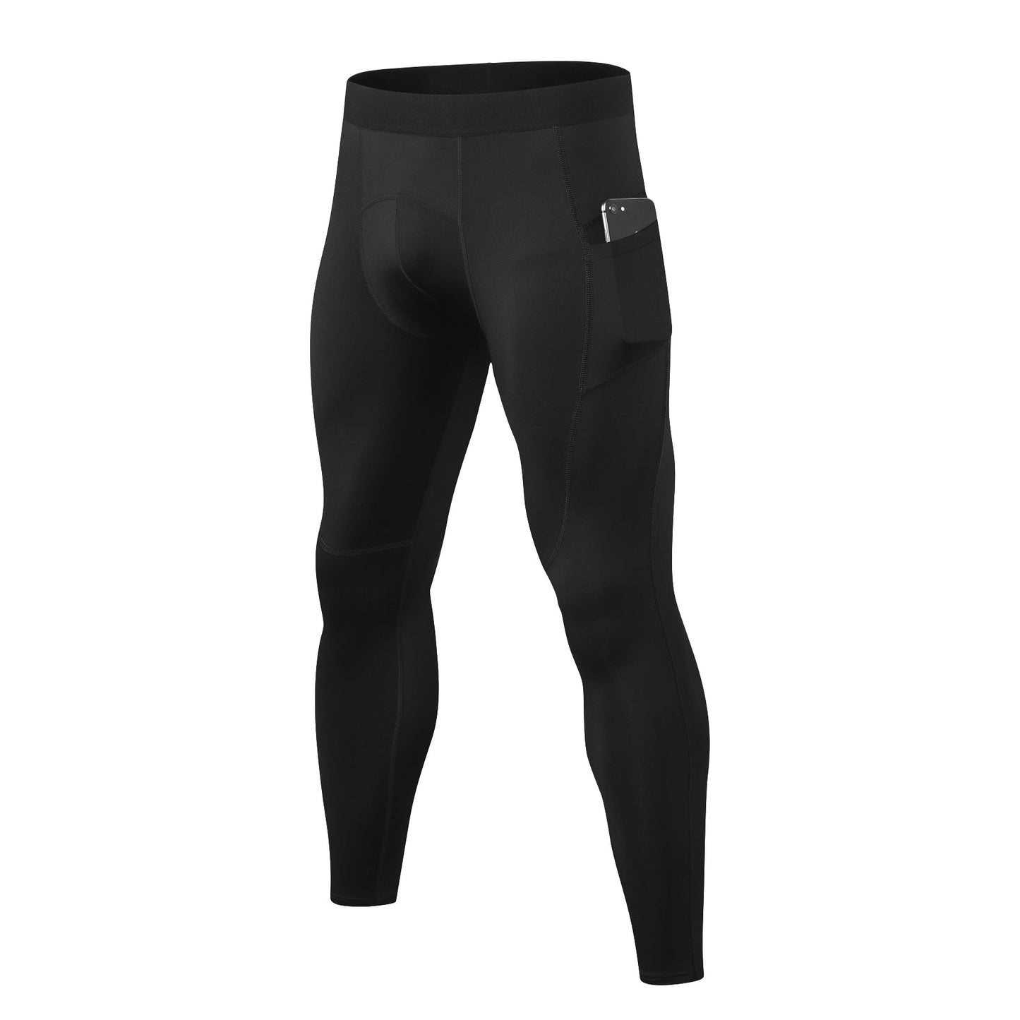 Mens Compression Pants with Pocket Cool Dry Baselayer Workout Running Gym Leggings Sports Athletic Active Yoga Tights LANBAOSI