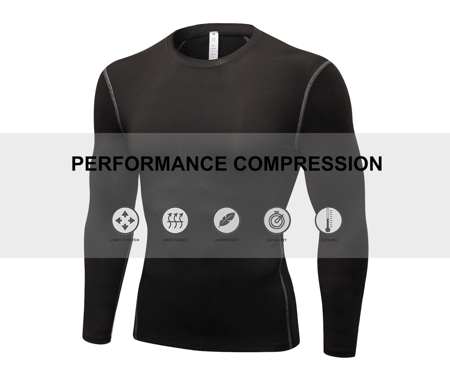 Mens Compression Shirts Quick Dry Running Long Sleeve T-Shirt Sports Athletic Top LANBAOSI