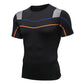 Mens Compression Short Sleeve Shirts Sports Workout Athletic Active Baselayer Tops Splice Stretch Performance T-shirt LANBAOSI