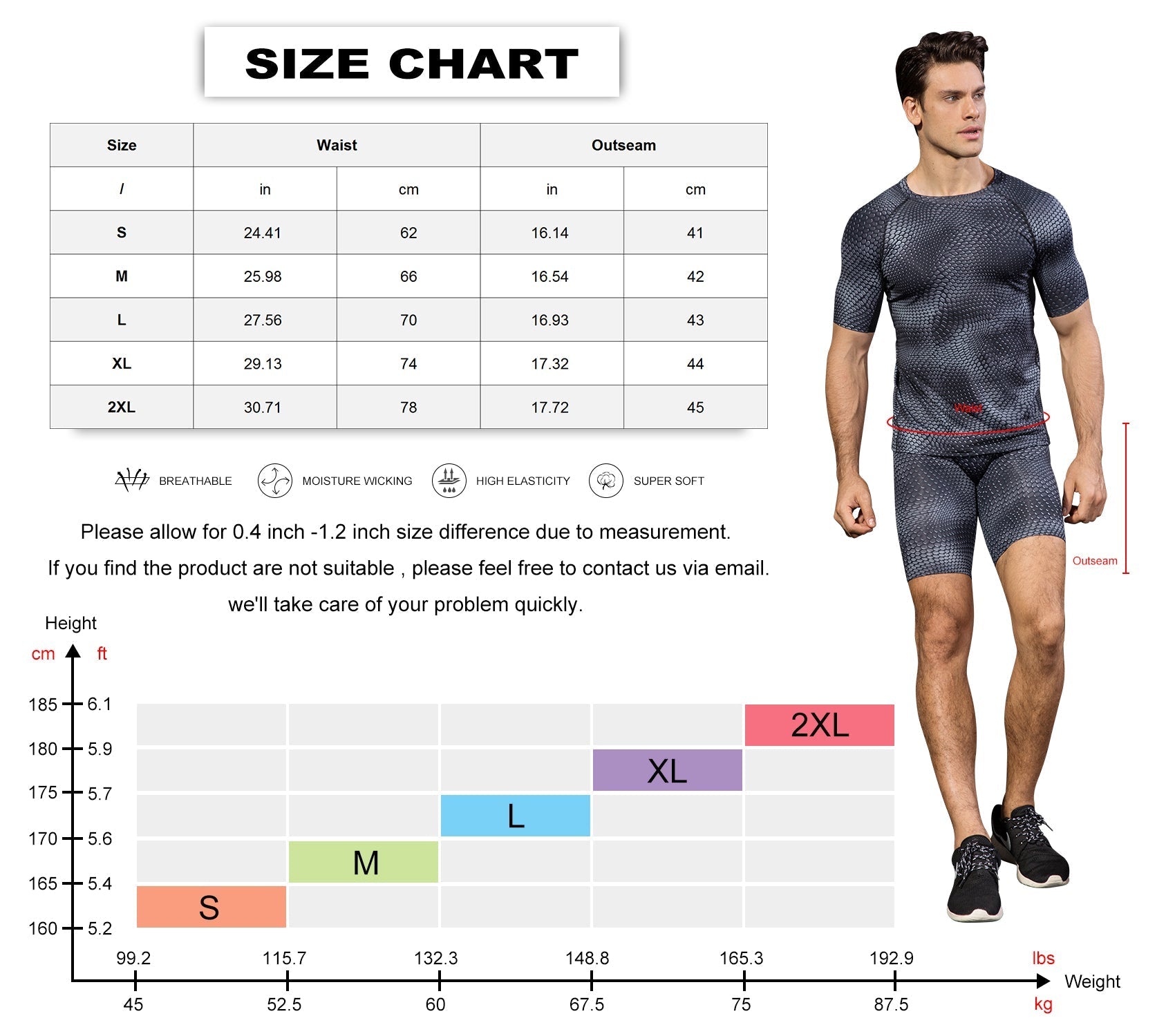 Mens Compression Shorts 3D Snake Skin Printed Running Tights Quick Dry –  LANBAOSI