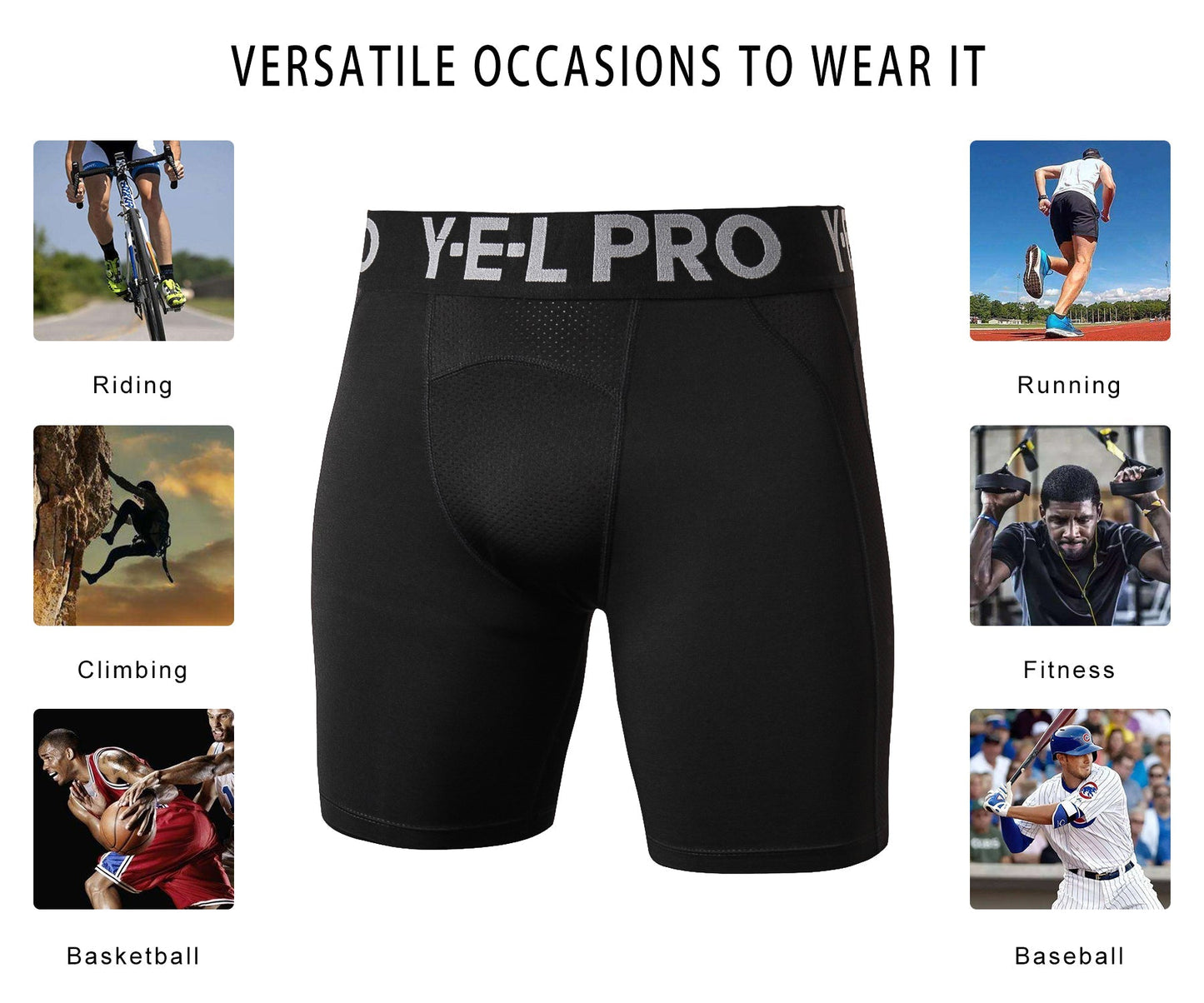 Mens Compression Shorts Athletic Underwear Running Gym Shorts Sports Performance Workout Shorts LANBAOSI