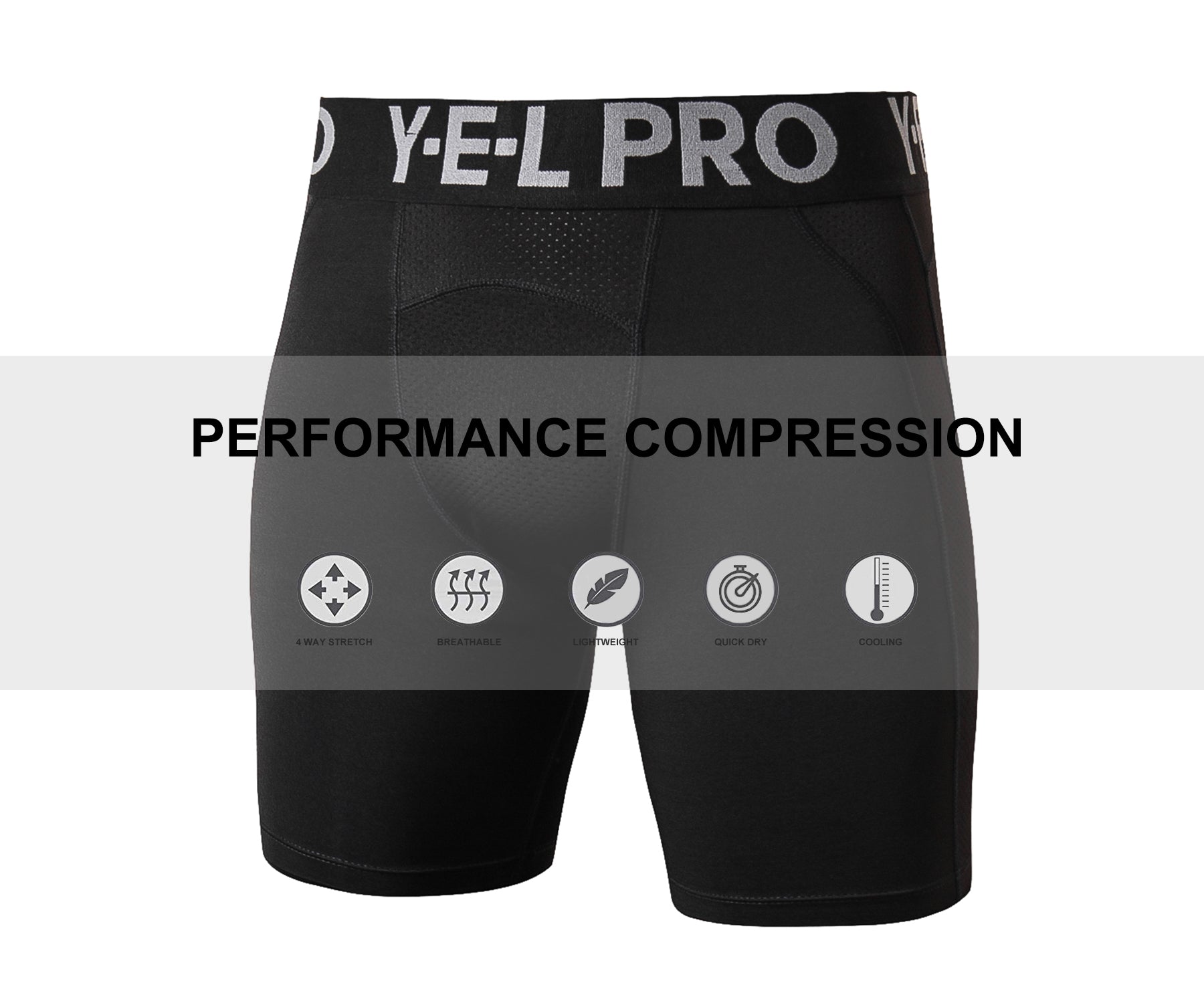 Mens Compression Shorts Athletic Underwear Running Gym Shorts Sports Performance Workout Shorts LANBAOSI