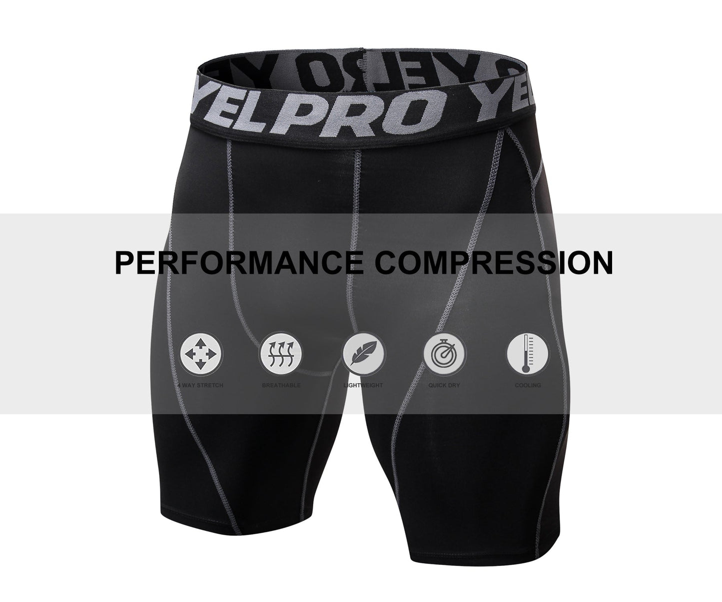 Mens Compression Shorts Cool Dry Athletic Tights Running Gym Shorts Sports Underwear LANBAOSI