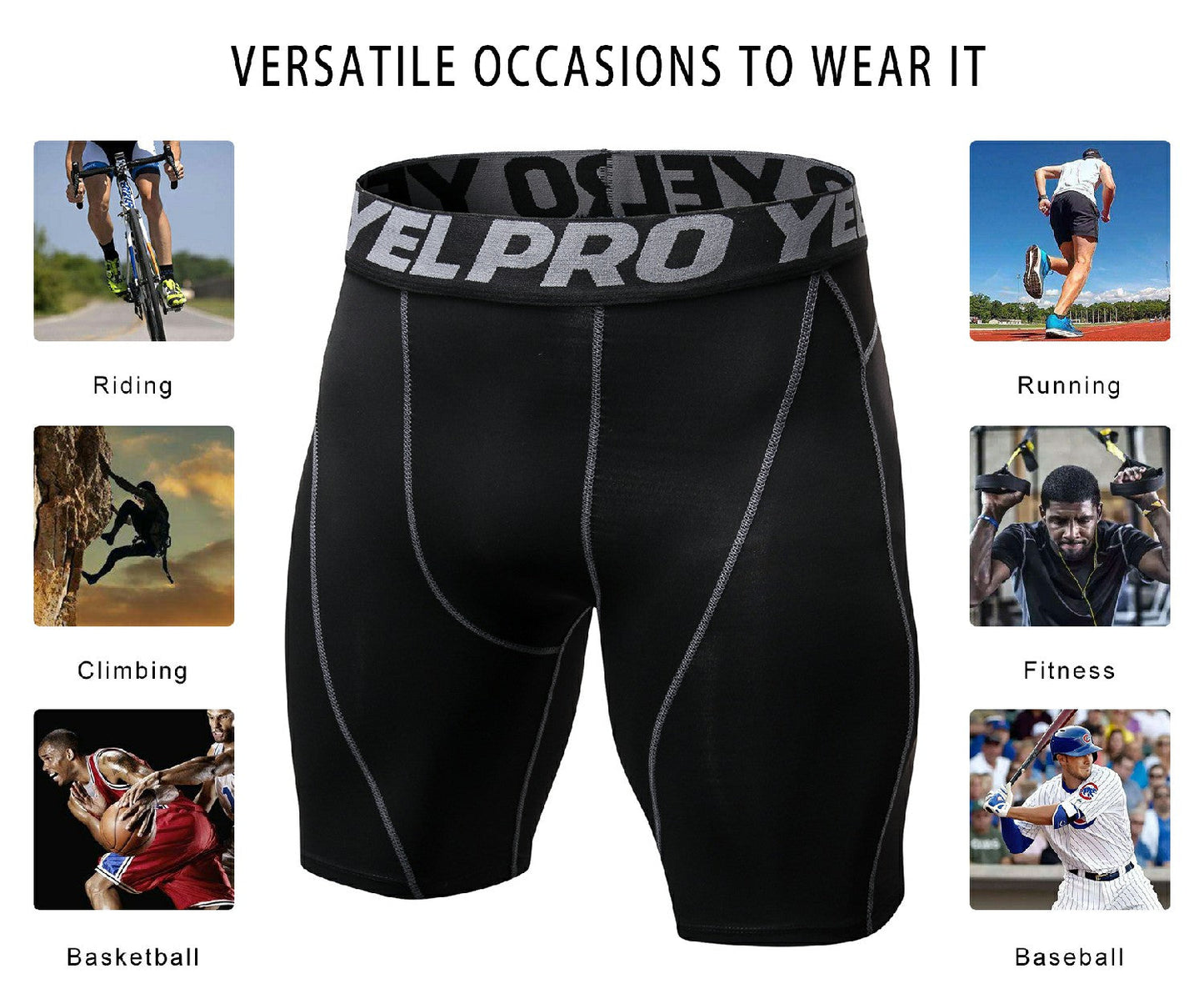 Mens Compression Shorts Cool Dry Athletic Tights Running Gym Shorts Sports Underwear LANBAOSI