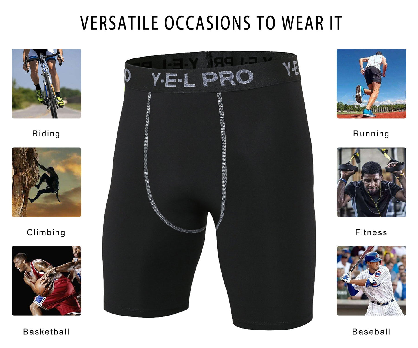 Mens Compression Shorts Quick Dry Running Tights Gym Shorts Sports Underwear LANBAOSI