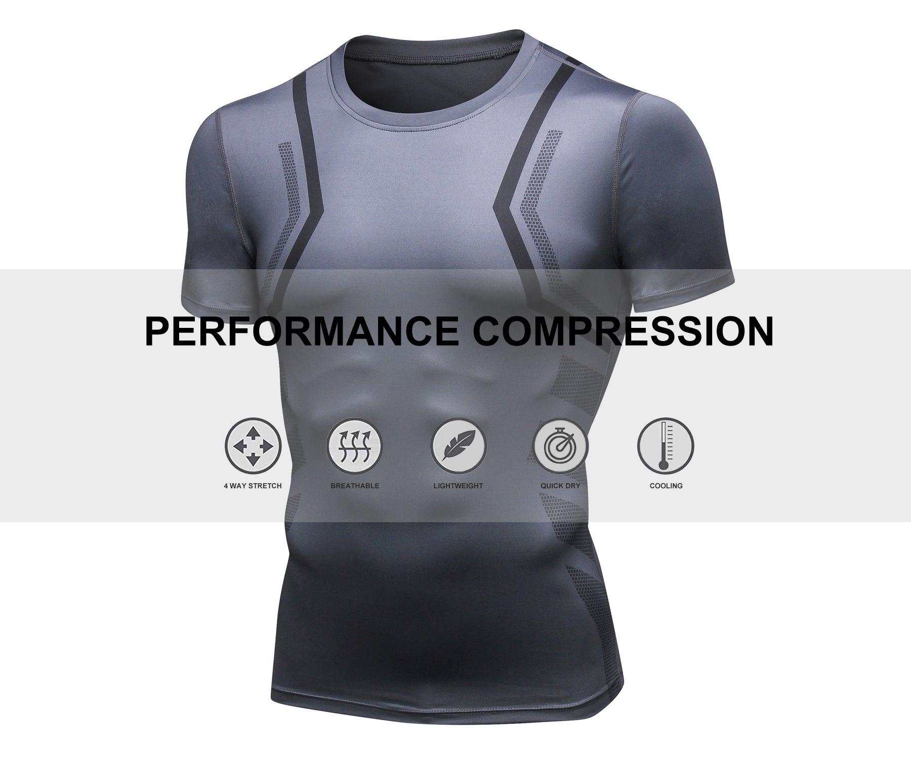 Mens Cool Dry Comrpession Short Sleeve Shirts Tummy Control Muscle Trainer  Athletic Baselayer Sports Active T-Shirts