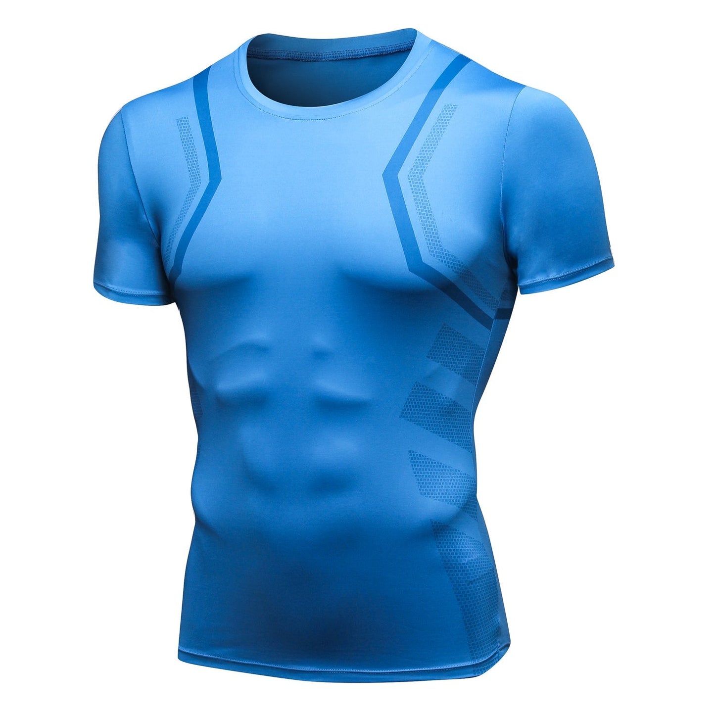 Mens Cool Dry Comrpession Short Sleeve Shirts Tummy Control Muscle Trainer Athletic Baselayer Sports Active T-Shirts LANBAOSI