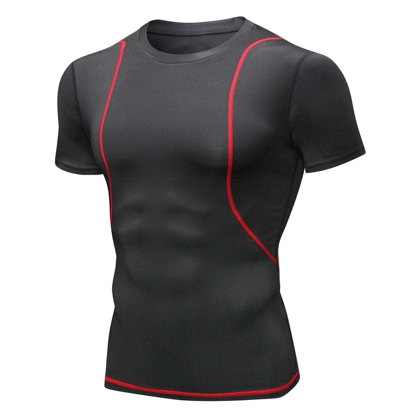 Mens Cool Dry Short Sleeve Shirt Compression T-shirt Sports Under Baselayer Tops Running Shirts Athletic Workout Shirt LANBAOSI