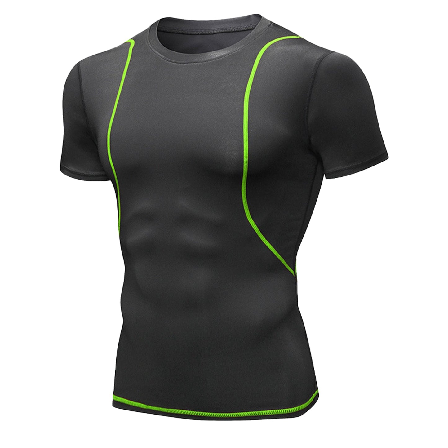 Mens Cool Dry Short Sleeve Shirt Compression T-shirt Sports Under Baselayer Tops Running Shirts Athletic Workout Shirt LANBAOSI