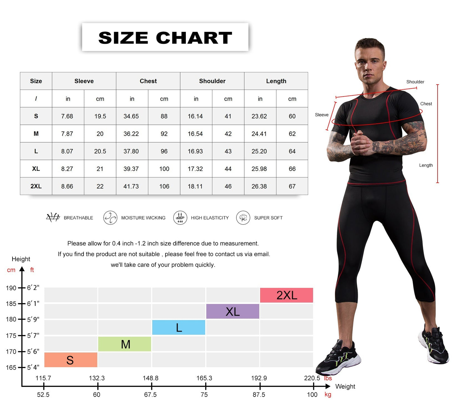 Mens Cool Dry Short Sleeve Shirt Compression T-shirt Sports Under Baselayer Tops Running Shirts Athletic Workout Shirt LANBAOSI